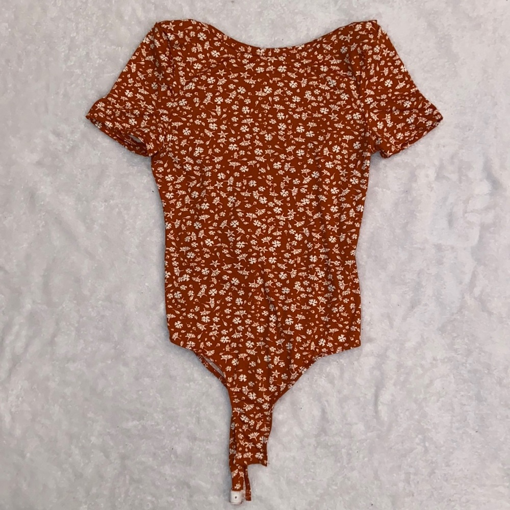 Orange Floral Bodysuit